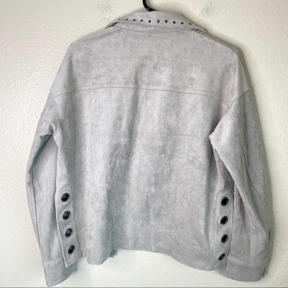Moussy Faux Suede Button Down Western Style Studded Jacket - Picture 5 of 8